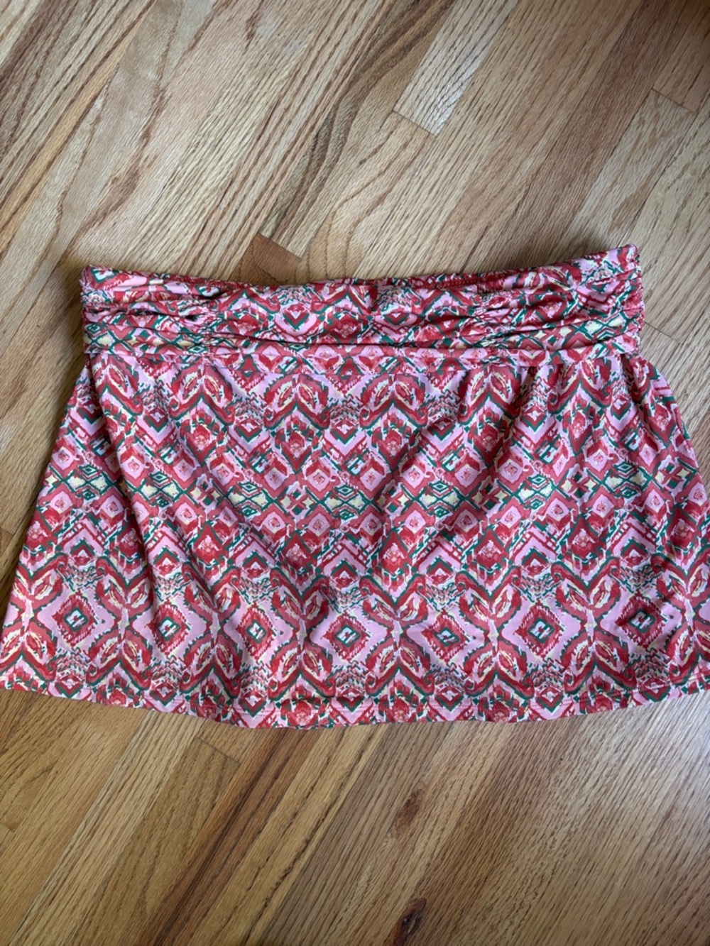 Garnet Hill size 8 Coral and Green bikini skirt bottoms